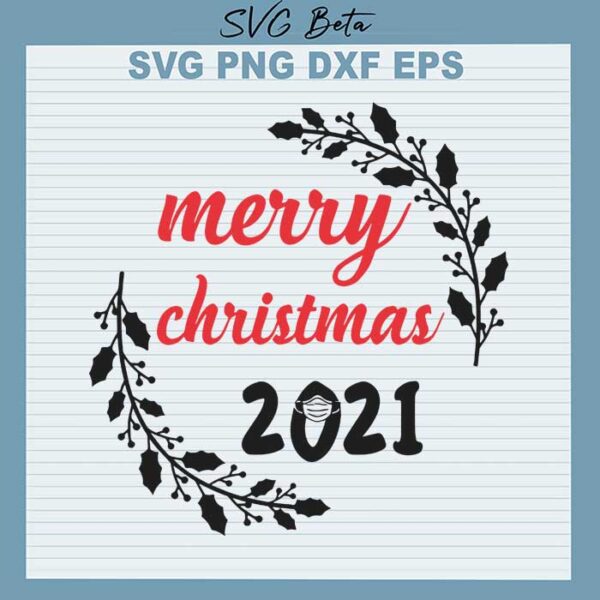 Merry christmas 2021 floral SVG