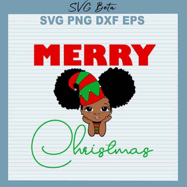 Black baby Merry Christmas svg
