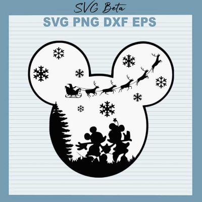 Mickey merry christmas svg cut files cricut silhouette studio craft