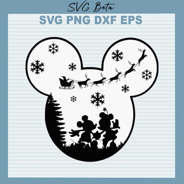Mickey merry christmas svg