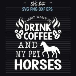 Horse drink coffee svg