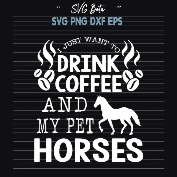 Horse drink coffee svg