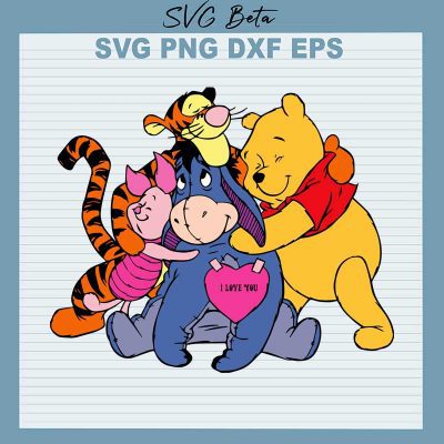 Pooh and Eeyore SVG cut file for t shirt craft and handmade