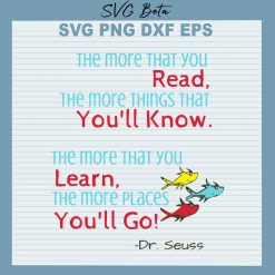 Dr Seuss read quotes SVG cut file for t shirt craft and handmade