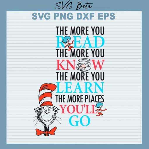 Dr Seuss read book SVG cut file for t shirt craft and handmade craft