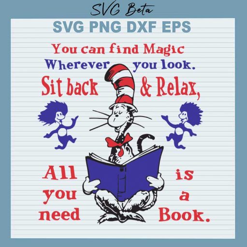 Dr Seuss relax book SVG cut file for t shirt craft and handmade craft