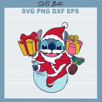 Stitch santa claus SVG cut file for t shirt craft and handmade craft