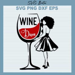 Wine black girl diva svg