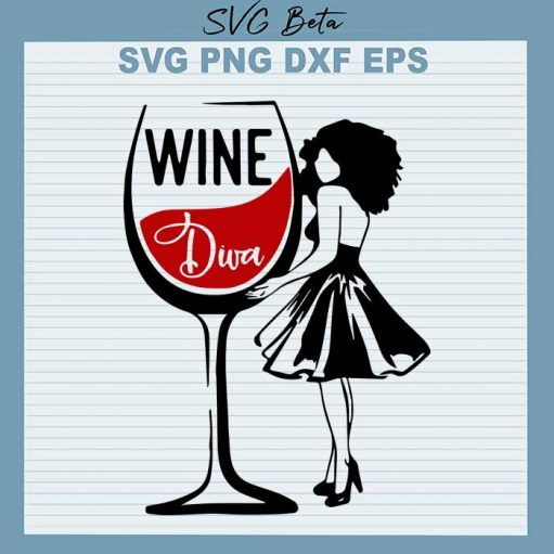 Wine black girl diva svg