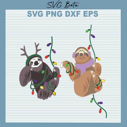 Christmas Sloth Bundle SVG