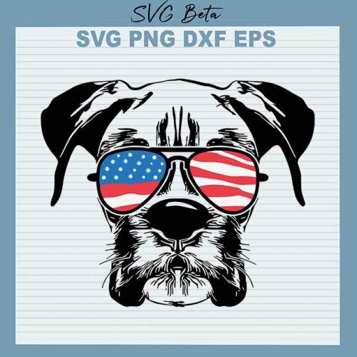 Boxer dog american flag svg