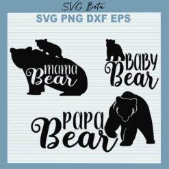 Papa mama baby bear svg