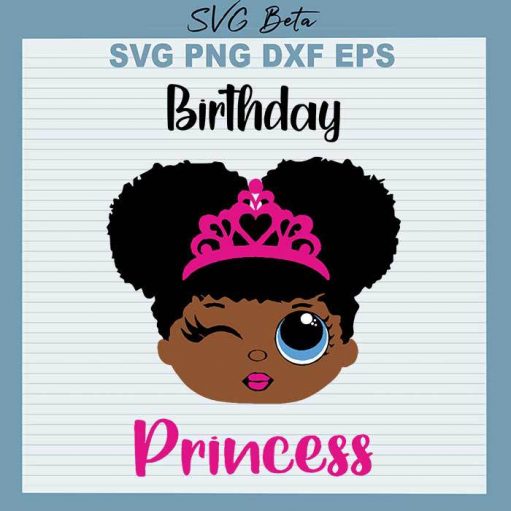 Birthday princess black girl svg