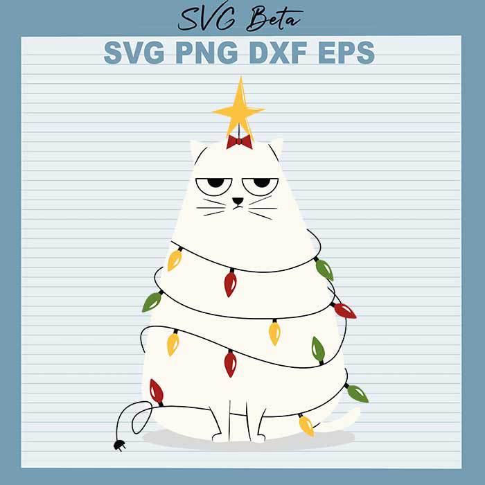 Cat Christmas tree SVG cut file for t shirt craft handmade products