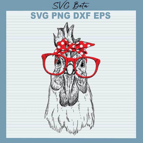 Rooster with bandana SVG