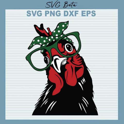 Chicken with glasses SVG cut files for handmade cricut and silhouette studio craft