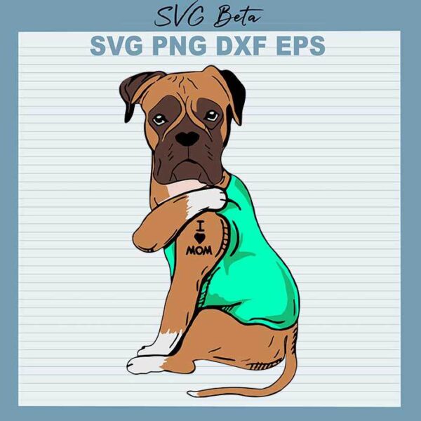 Dog love mom svg