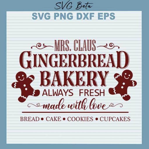 Mrs Claus Gingerbread Bakery SVG