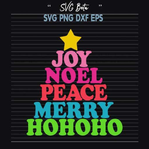 Joy noel Christmas tree svg