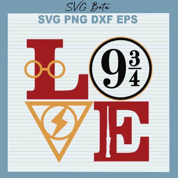 Love 9 3/4 svg