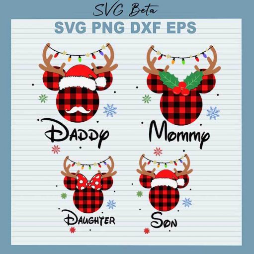 Mickey family christmas svg