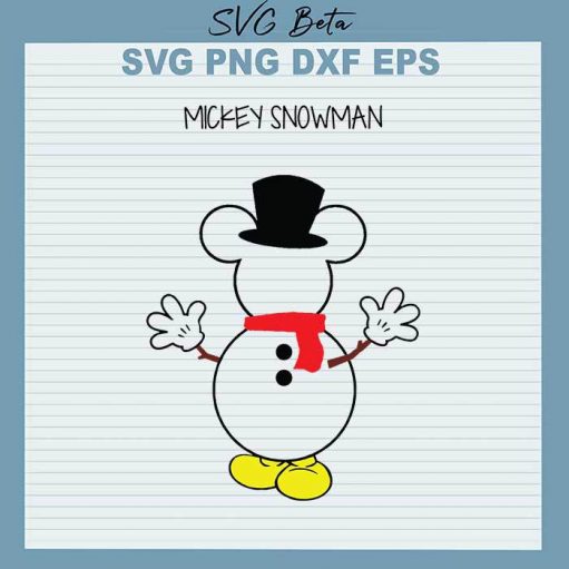 Mickey Snowman SVG cricut file for t shirt craft and handmade product