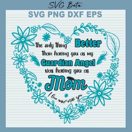 Mom angel heart svg