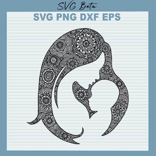 Mom and son mandala svg