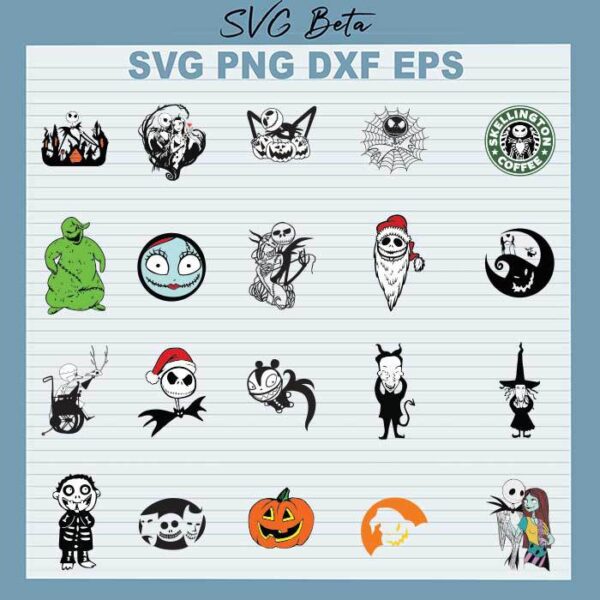 20 Nightmare Before Christmas Bundle svg