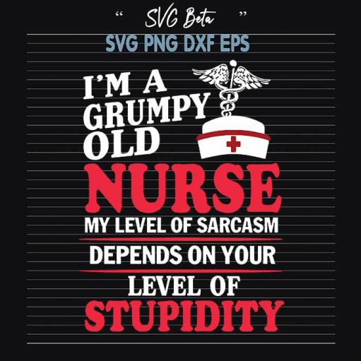 Grumpy old nurse SVG