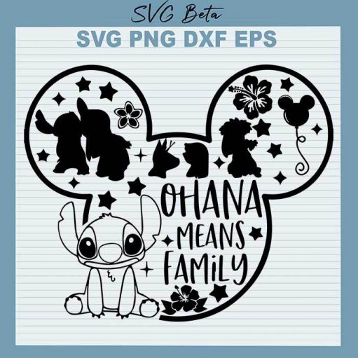 Stitch Ohana Family Svg