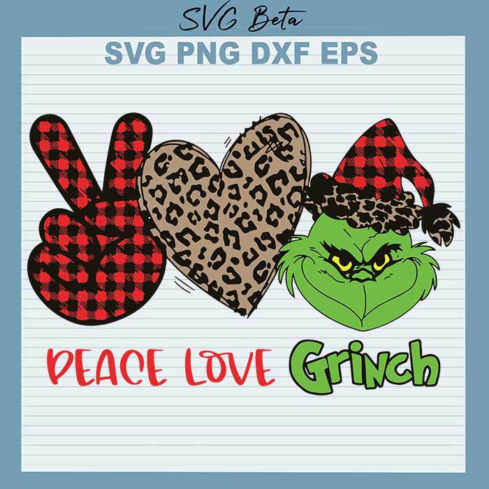 Download Peace Love Grinch SVG cut file for craft and hanmade cricut products