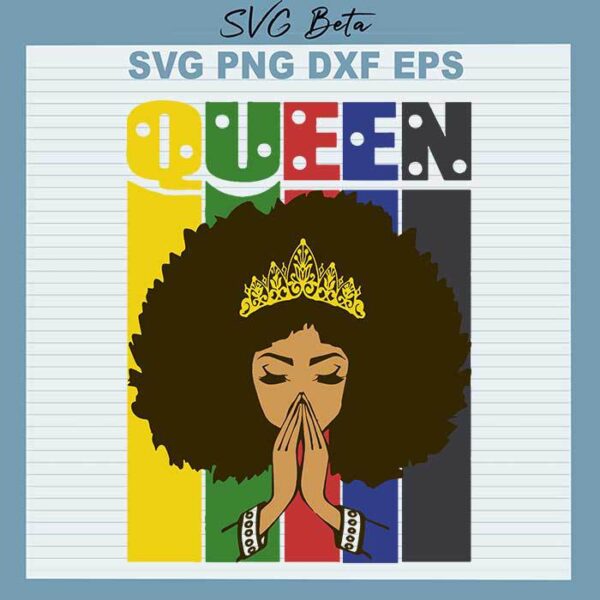 Black queen pray svg