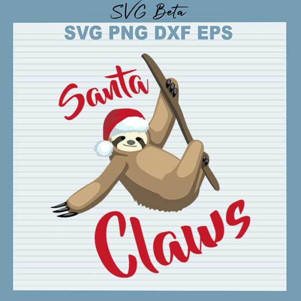 Sloth Santa Claus svg