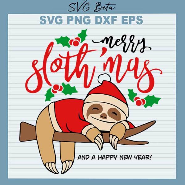 Merry Slothmas svg