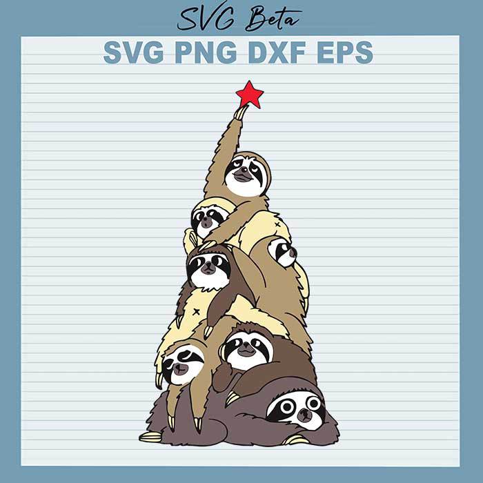 Download Christmas Tree Sloth high quality SVG cut file for ...