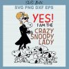 Crazy Snoopy Lady Svg