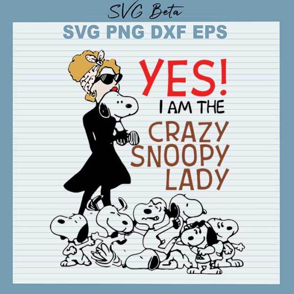 Crazy Snoopy lady SVG