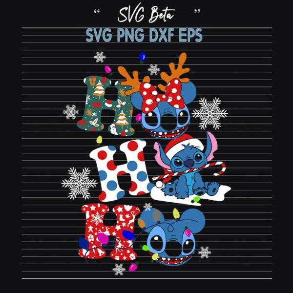 Stitch hohoho christmas SVG