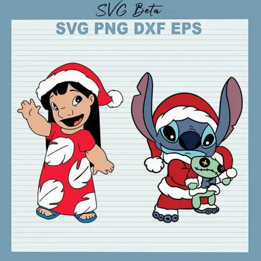 Lilo Stitch Santa SVG