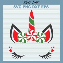 Candy cane Unicorn SVG