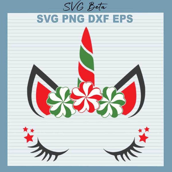 Candy cane Unicorn SVG