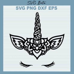 Mandala Unicorn SVG cut files for handmade cricut silhouette studio craft