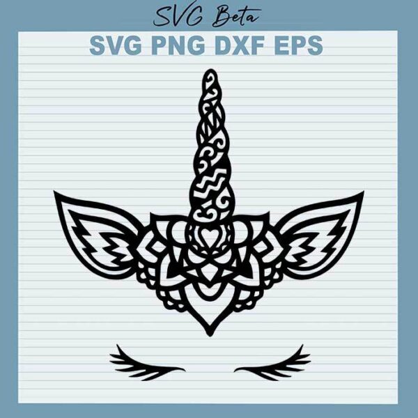 Mandala Unicorn SVG cut files for handmade cricut silhouette studio craft