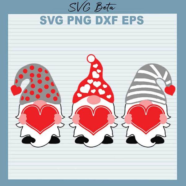 Gnome valentine with heart logo svg