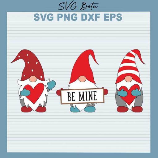 Gnome Be Mine Valentine svg cut files for cricut silhouette studio handmade products craft