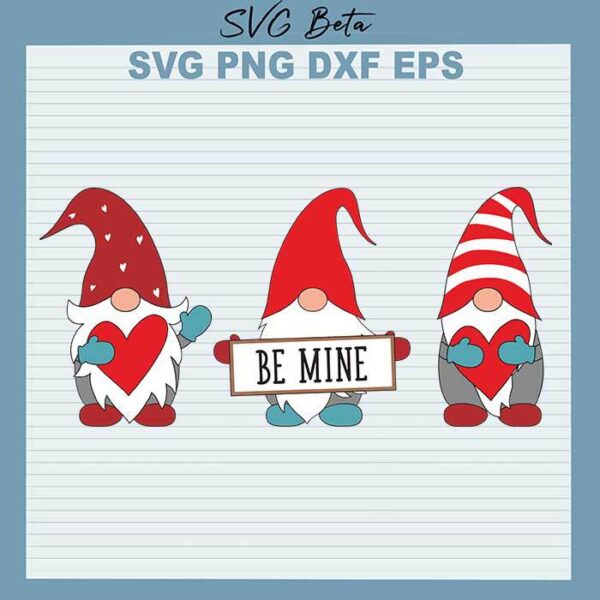 Gnome Be Mine Valentine svg