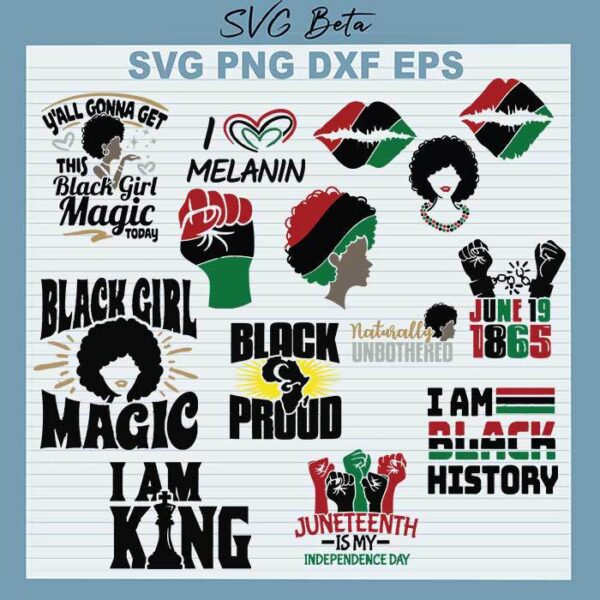 Black women juneteentth bundle svg