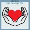 Valentine heart with hand svg