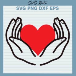 Valentine heart with hand svg
